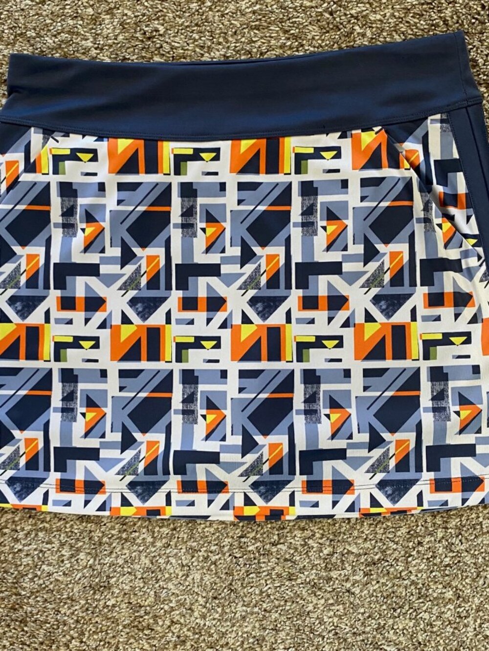 Callaway Women Golf Skort Blue White Geo Print  True Sculpt OPTI-DRI Size M 16"